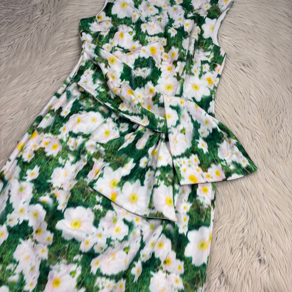 NWT Alexia Admor Women's S Green Abstract Floral Kiara Dress Wedding Guest - Picture 2 of 8